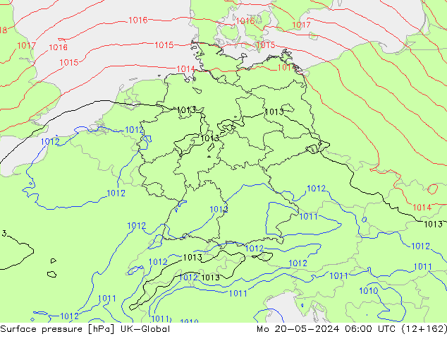 pressão do solo UK-Global Seg 20.05.2024 06 UTC
