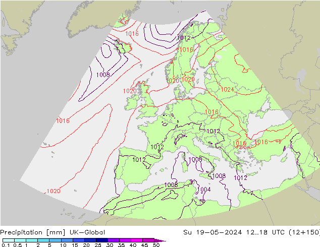 Yağış UK-Global Paz 19.05.2024 18 UTC
