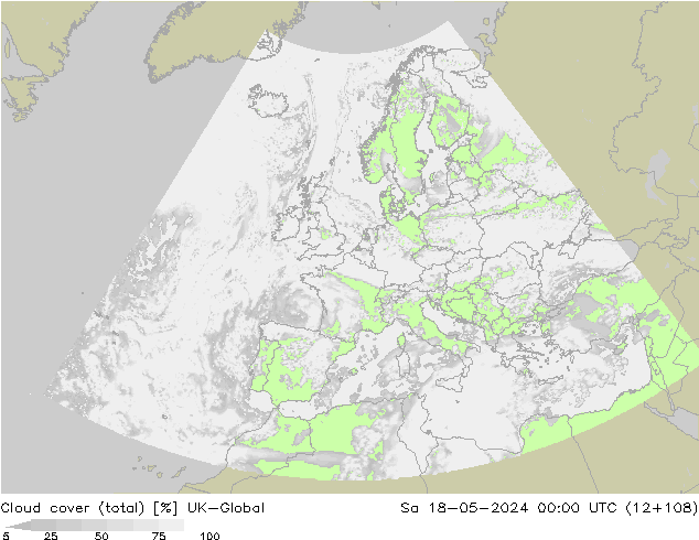 Cloud cover (total) UK-Global Sa 18.05.2024 00 UTC