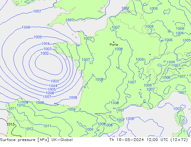 Luchtdruk (Grond) UK-Global do 16.05.2024 12 UTC