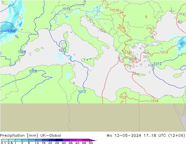 Precipitación UK-Global lun 13.05.2024 18 UTC