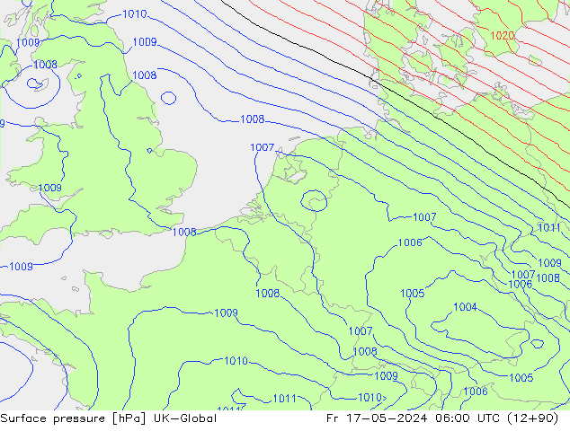 pression de l'air UK-Global ven 17.05.2024 06 UTC