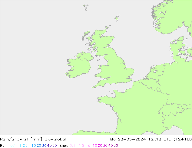 Rain/Snowfall UK-Global lun 20.05.2024 12 UTC