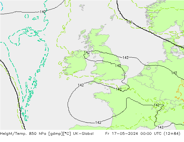 Height/Temp. 850 hPa UK-Global pt. 17.05.2024 00 UTC