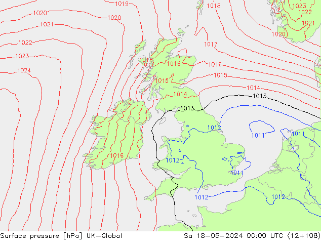 pressão do solo UK-Global Sáb 18.05.2024 00 UTC