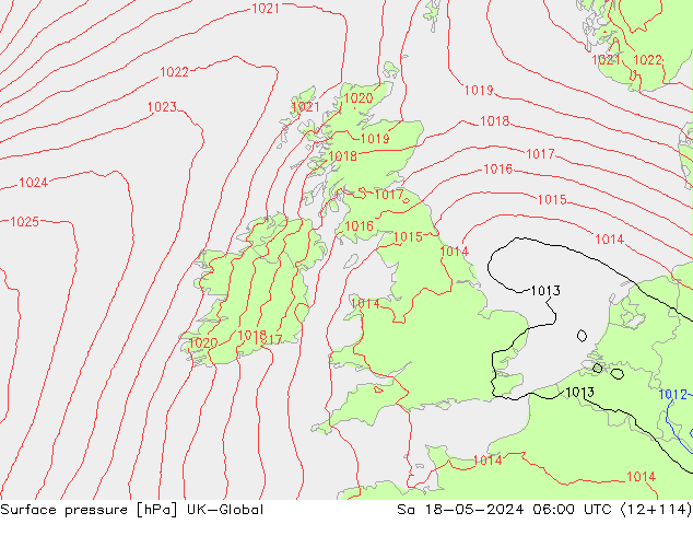 Luchtdruk (Grond) UK-Global za 18.05.2024 06 UTC