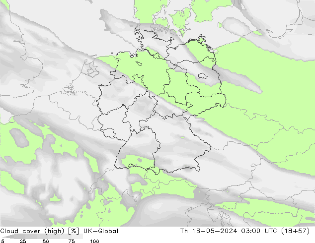 Cloud cover (high) UK-Global Th 16.05.2024 03 UTC