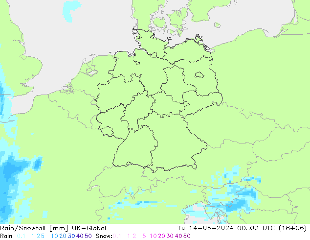 Lluvia/nieve UK-Global mar 14.05.2024 00 UTC
