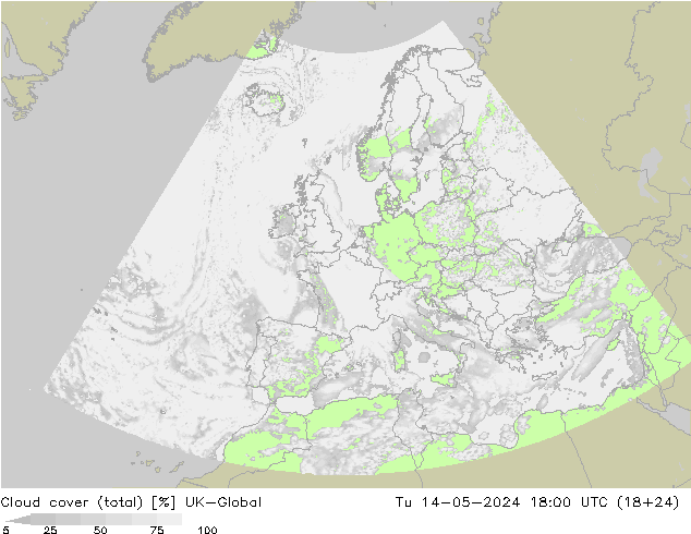 Nubes (total) UK-Global mar 14.05.2024 18 UTC