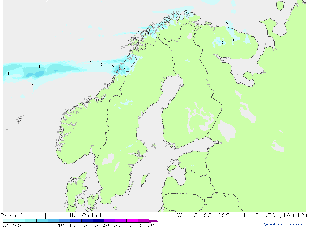 Precipitación UK-Global mié 15.05.2024 12 UTC