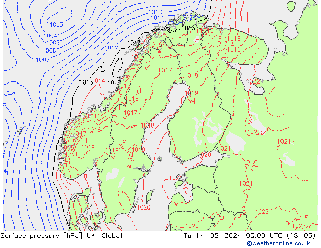 Bodendruck UK-Global Di 14.05.2024 00 UTC