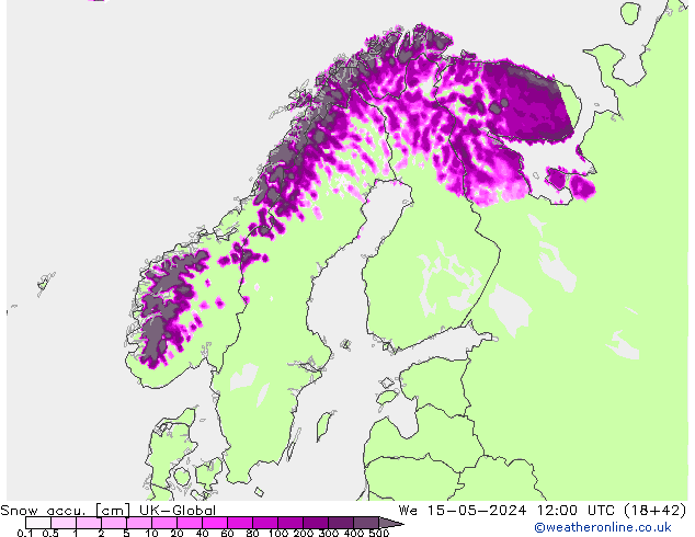 Глубина снега UK-Global ср 15.05.2024 12 UTC