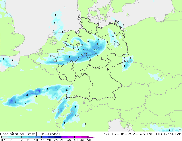 Precipitation UK-Global Su 19.05.2024 06 UTC