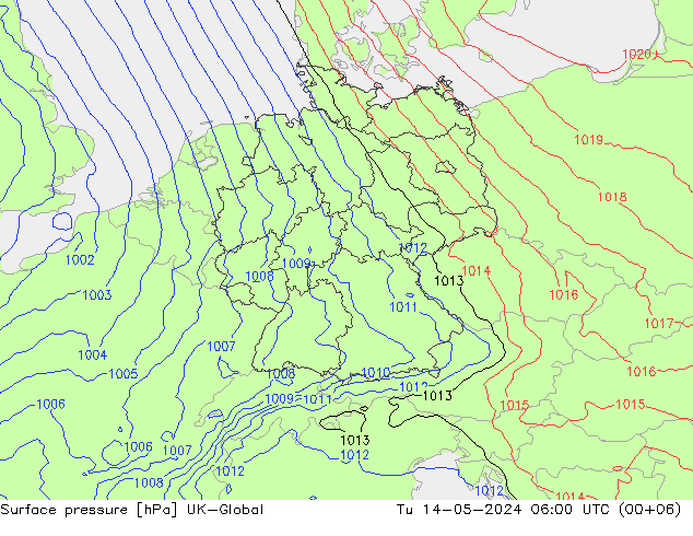 Luchtdruk (Grond) UK-Global di 14.05.2024 06 UTC