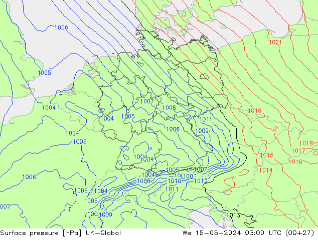 Atmosférický tlak UK-Global St 15.05.2024 03 UTC