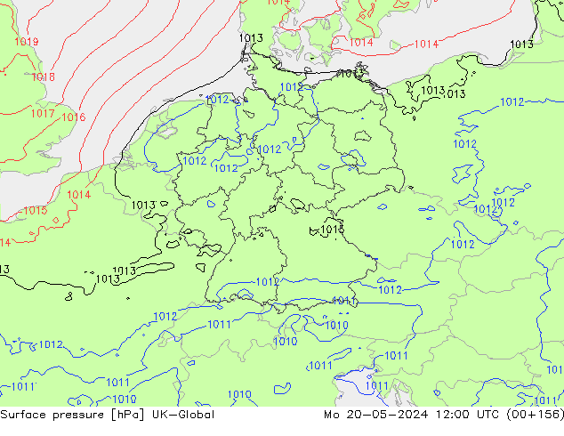 приземное давление UK-Global пн 20.05.2024 12 UTC