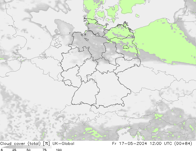 Wolken (gesamt) UK-Global Fr 17.05.2024 12 UTC