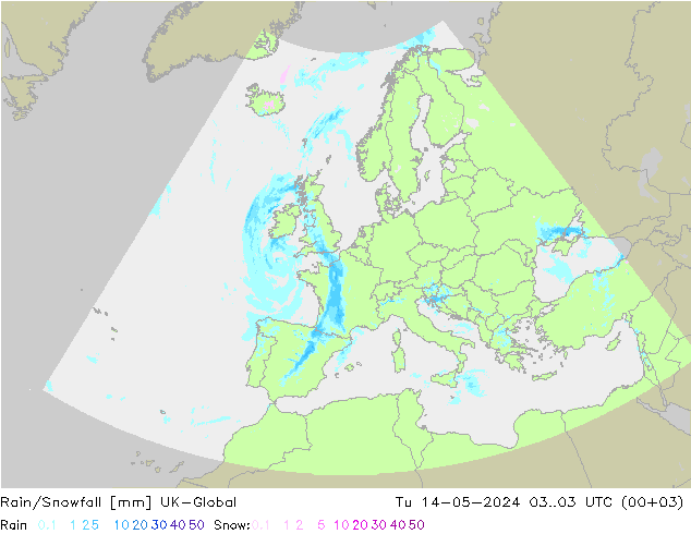 Lluvia/nieve UK-Global mar 14.05.2024 03 UTC