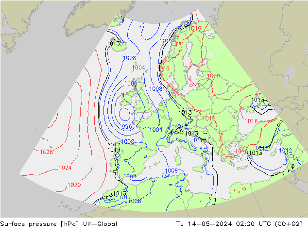 Presión superficial UK-Global mar 14.05.2024 02 UTC