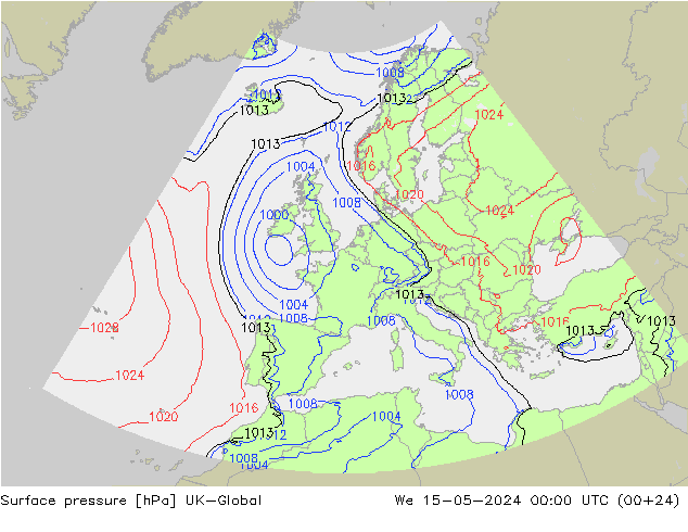 pression de l'air UK-Global mer 15.05.2024 00 UTC