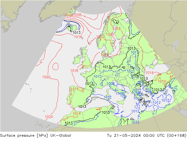 pression de l'air UK-Global mar 21.05.2024 00 UTC