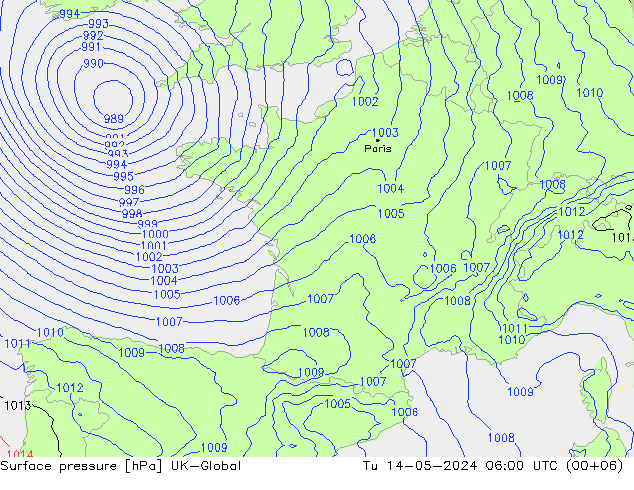 pressão do solo UK-Global Ter 14.05.2024 06 UTC