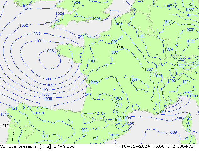 pressão do solo UK-Global Qui 16.05.2024 15 UTC