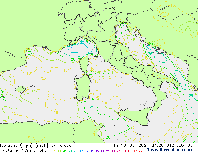 Isotachen (mph) UK-Global Do 16.05.2024 21 UTC