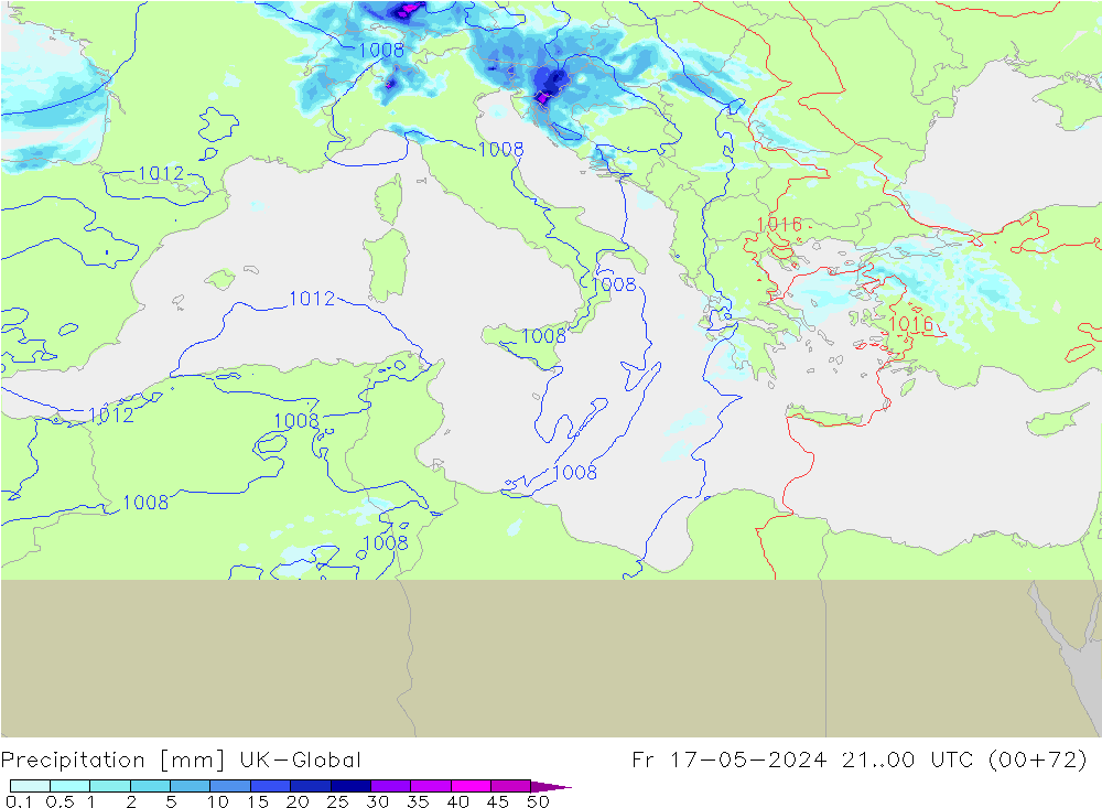 Yağış UK-Global Cu 17.05.2024 00 UTC