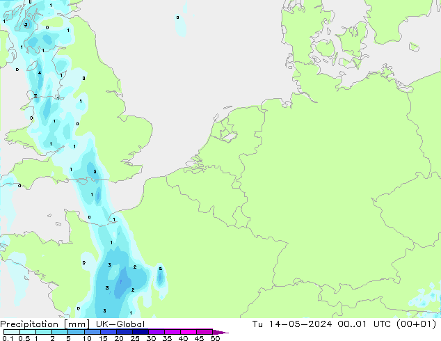 Precipitación UK-Global mar 14.05.2024 01 UTC