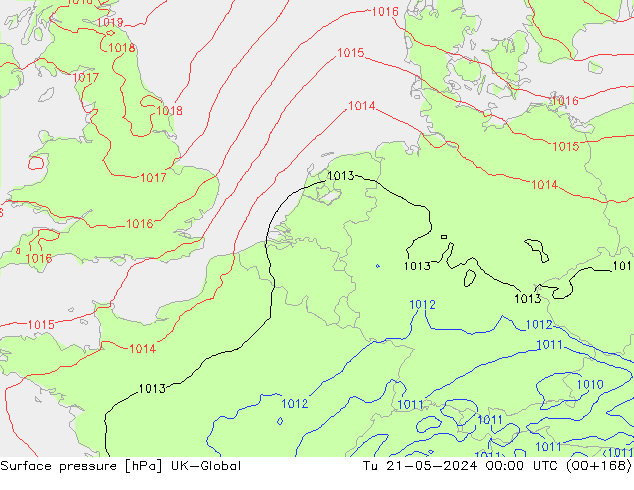 Yer basıncı UK-Global Sa 21.05.2024 00 UTC