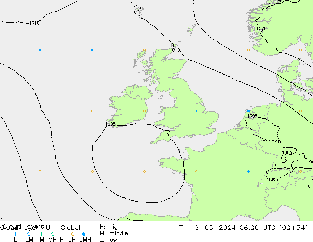 Cloud layer UK-Global Qui 16.05.2024 06 UTC