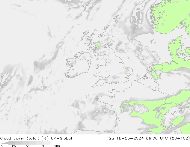 nuvens (total) UK-Global Sáb 18.05.2024 06 UTC