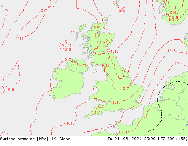 приземное давление UK-Global вт 21.05.2024 00 UTC