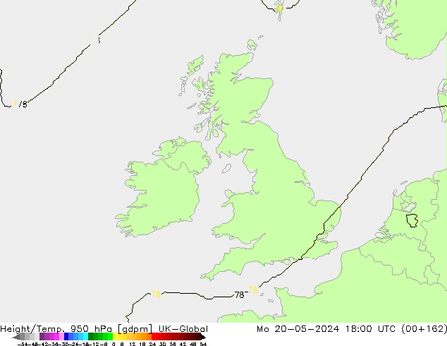 Yükseklik/Sıc. 950 hPa UK-Global Pzt 20.05.2024 18 UTC