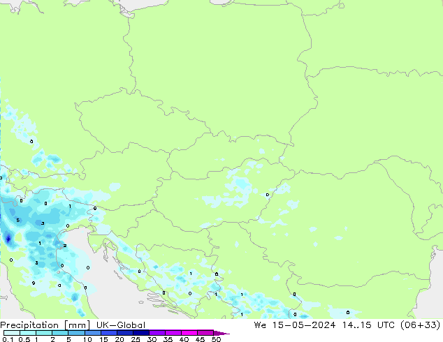 Precipitation UK-Global We 15.05.2024 15 UTC