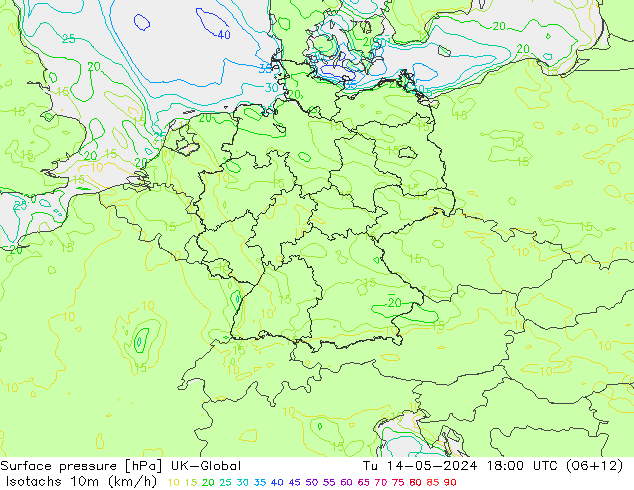 Isotachen (km/h) UK-Global di 14.05.2024 18 UTC