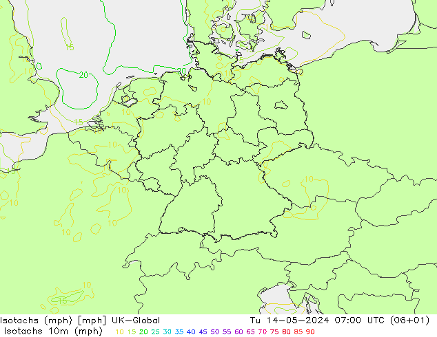 Isotachen (mph) UK-Global di 14.05.2024 07 UTC