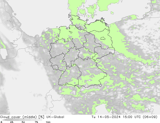 Bewolking (Middelb.) UK-Global di 14.05.2024 15 UTC