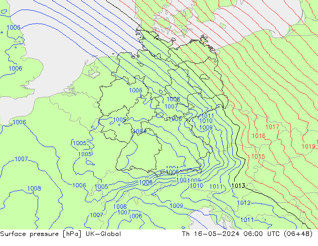 pressão do solo UK-Global Qui 16.05.2024 06 UTC