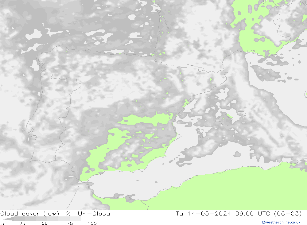 Nubes bajas UK-Global mar 14.05.2024 09 UTC