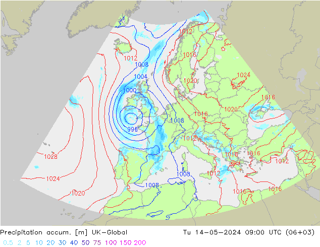 Precipitación acum. UK-Global mar 14.05.2024 09 UTC