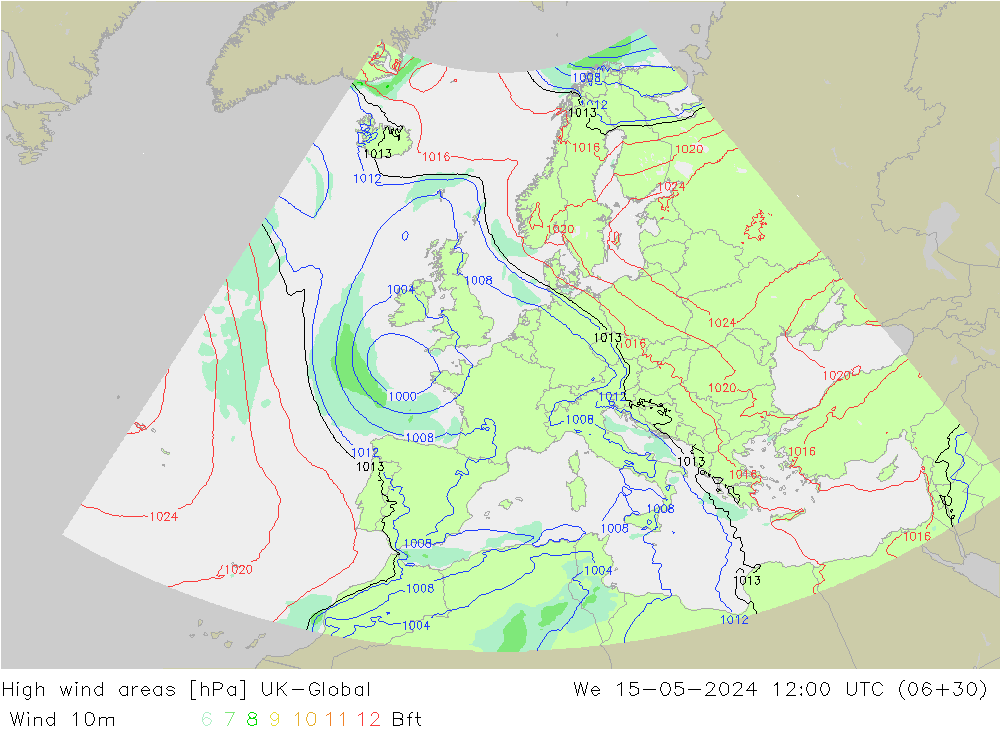 High wind areas UK-Global We 15.05.2024 12 UTC