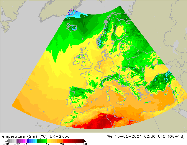 Temperatura (2m) UK-Global mer 15.05.2024 00 UTC