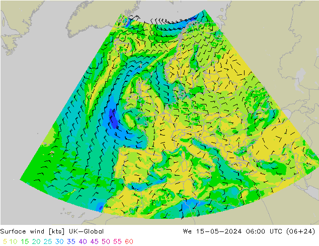 Wind 10 m UK-Global wo 15.05.2024 06 UTC