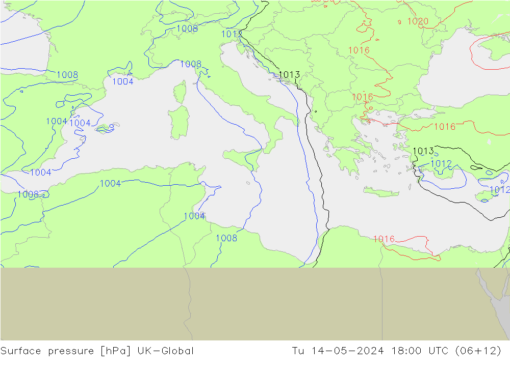 Luchtdruk (Grond) UK-Global di 14.05.2024 18 UTC