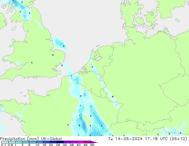 Precipitación UK-Global mar 14.05.2024 18 UTC