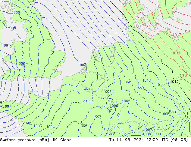 pressão do solo UK-Global Ter 14.05.2024 12 UTC