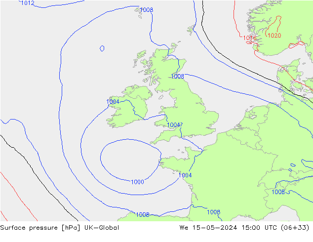 Yer basıncı UK-Global Çar 15.05.2024 15 UTC