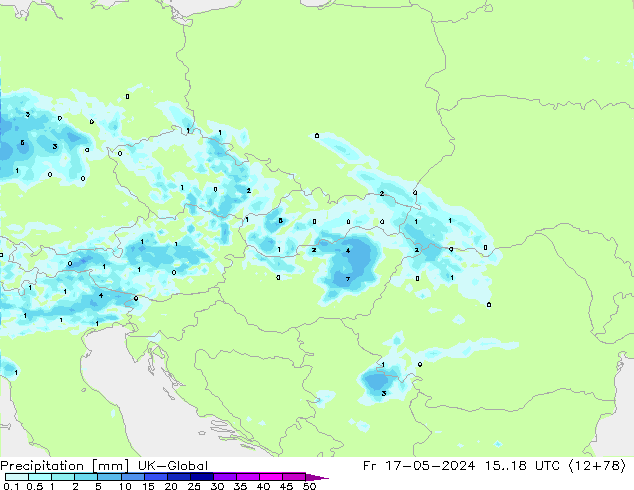 precipitação UK-Global Sex 17.05.2024 18 UTC
